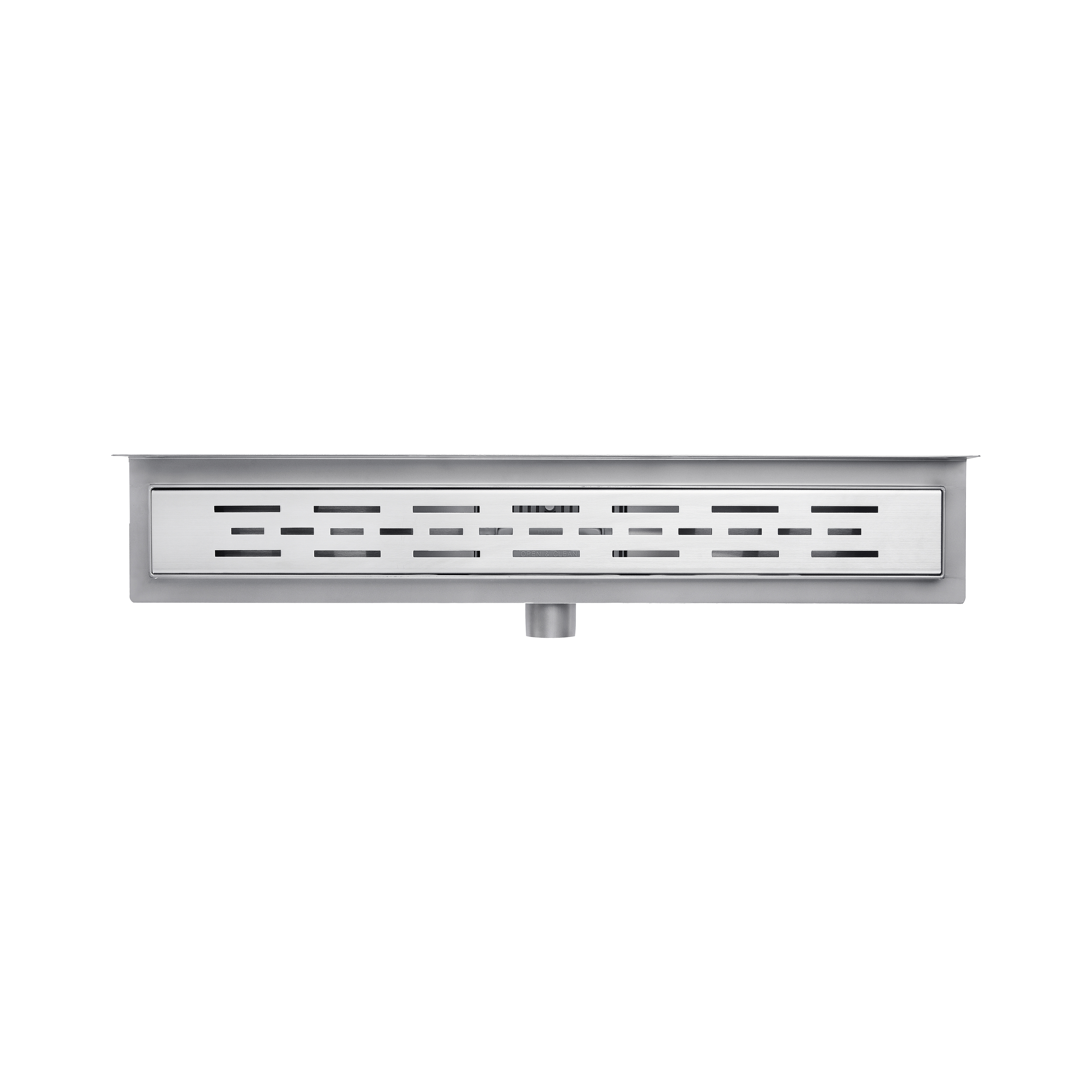 ALONI CANIVEAU DE DOUCHE - AVEC BRIDE MURALE - AVEC GRILLE - 80 CM - ACIER INOXYDABLE BROSSÉ