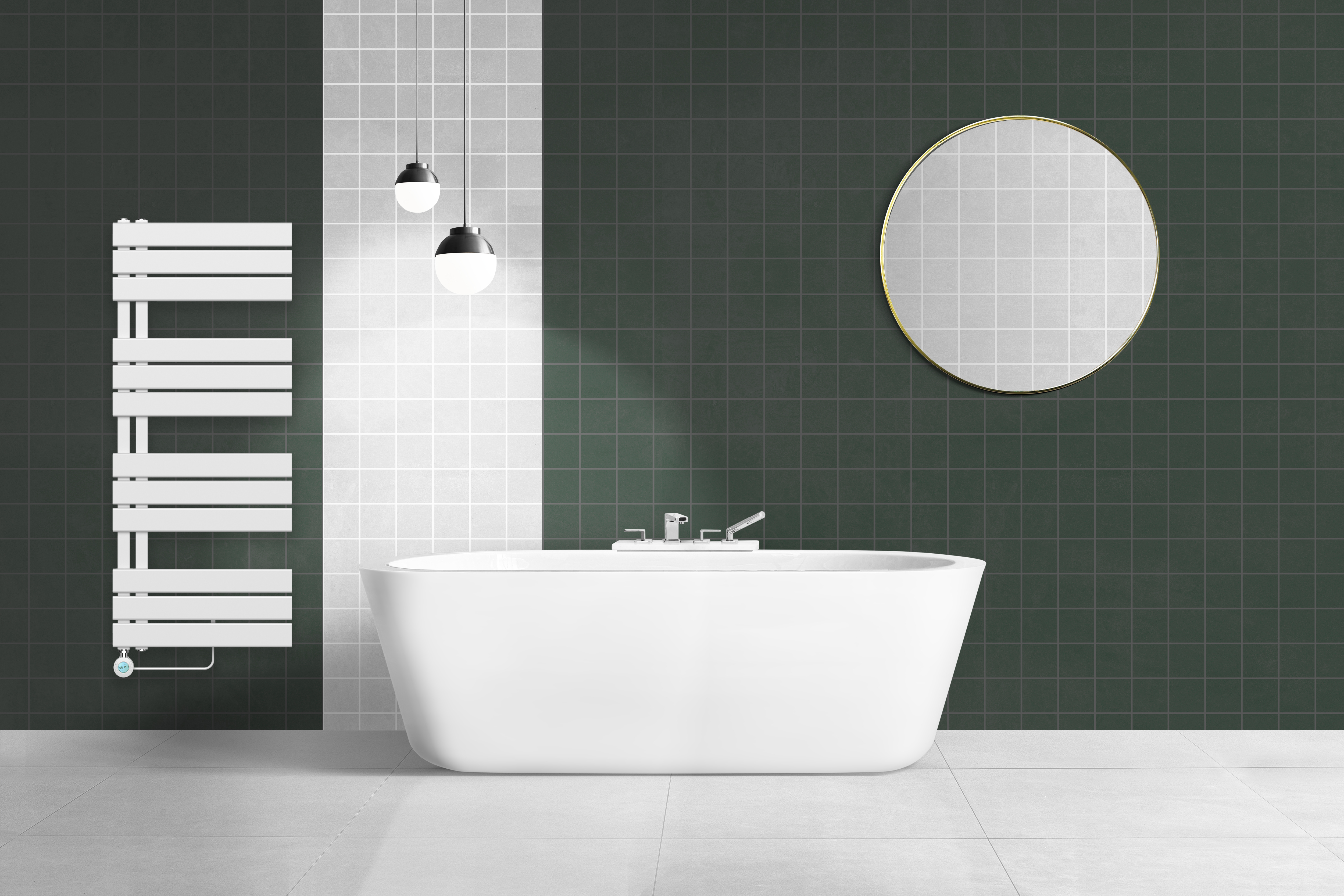 BELRAD SÈCHE-SERVIETTES ÉLECTRIQUE – AVEC THERMOSTAT NUMÉRIQUE PROGRAMMABLE – RACCORD À GAUCHE – 755W – 1600X500 MM – BLANC