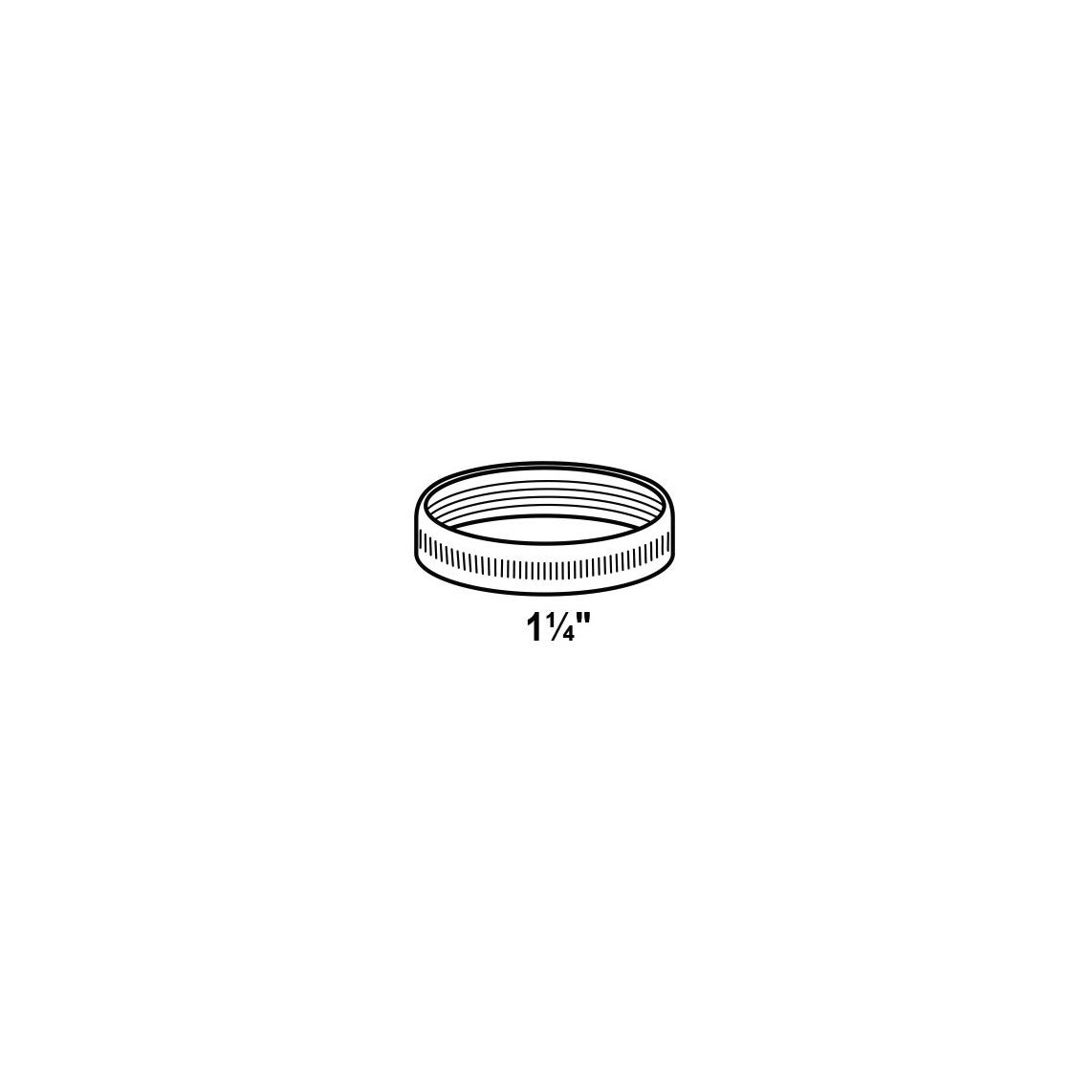 988012148 écrou moleté, chromé, 1 1/4", avec joint