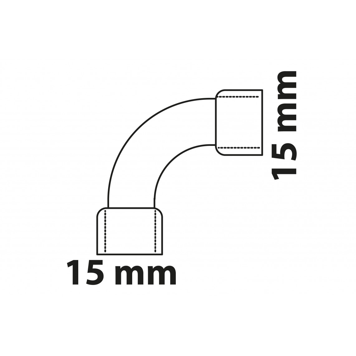 989033017 CU coude 90°, vierge, 15 mm, 2 manchons, (5090)