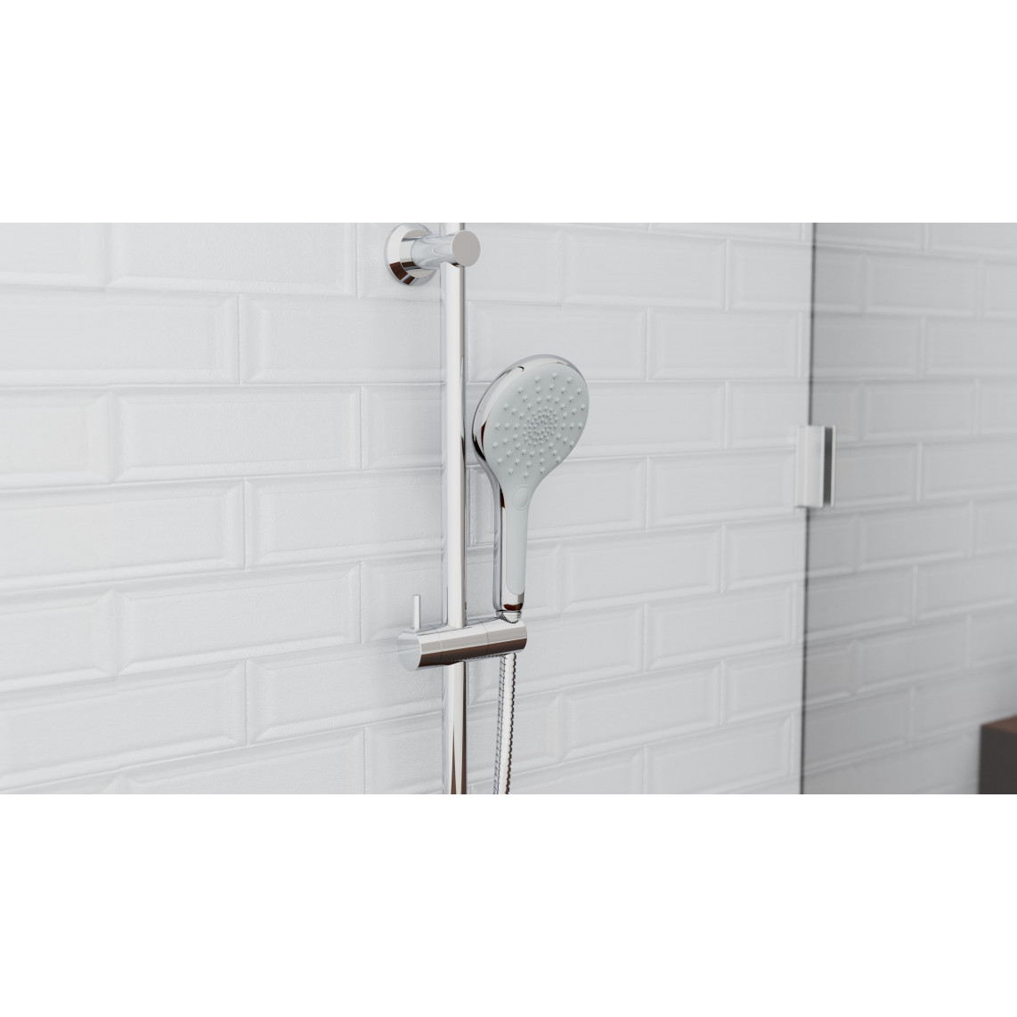 60900 SIRANI Douchette à main, chromé/gris clair