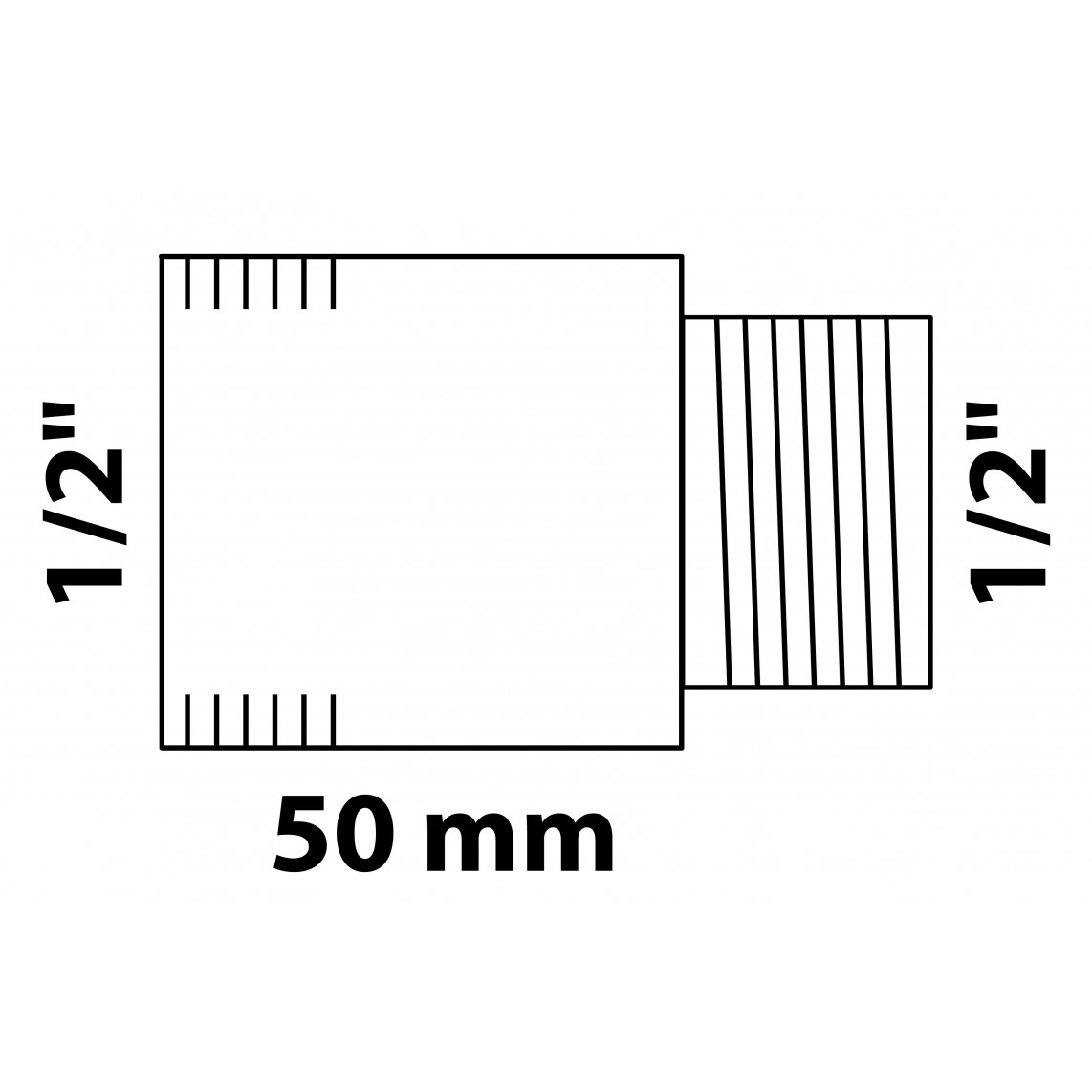 989316855 LT extension de robinet, vierge, 1/2" x 50 mm