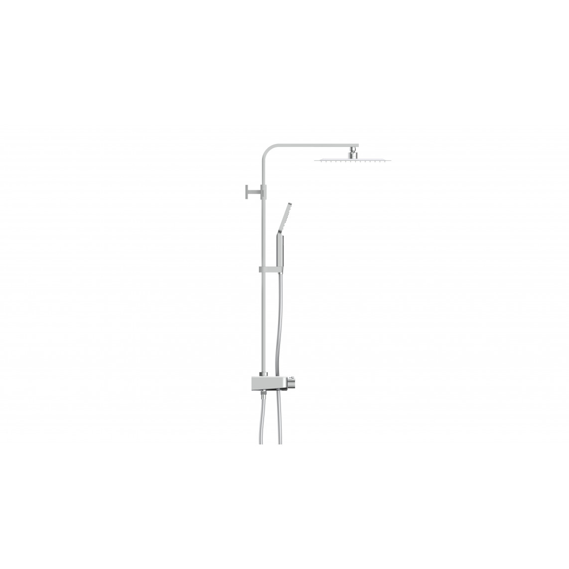 60530 OCEAN Set douche de pluie avec Mitigeur thermostatique, chromé/blanc, avec tablette
