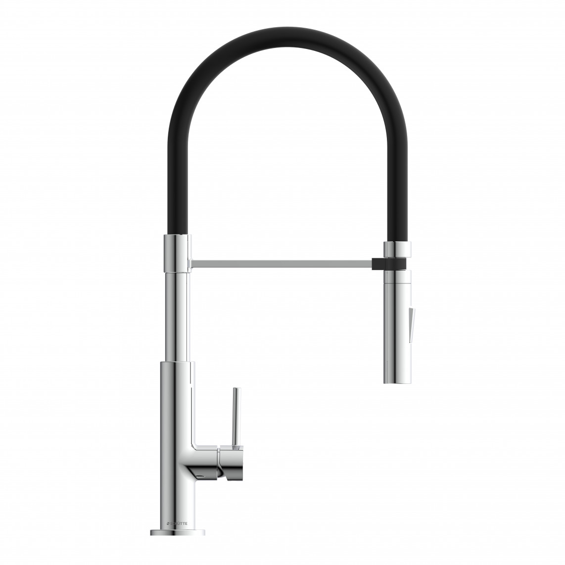 79180 STILO Mitigeur évier, chromé/noir, chromé/rouge, avec flexible soft-touch
