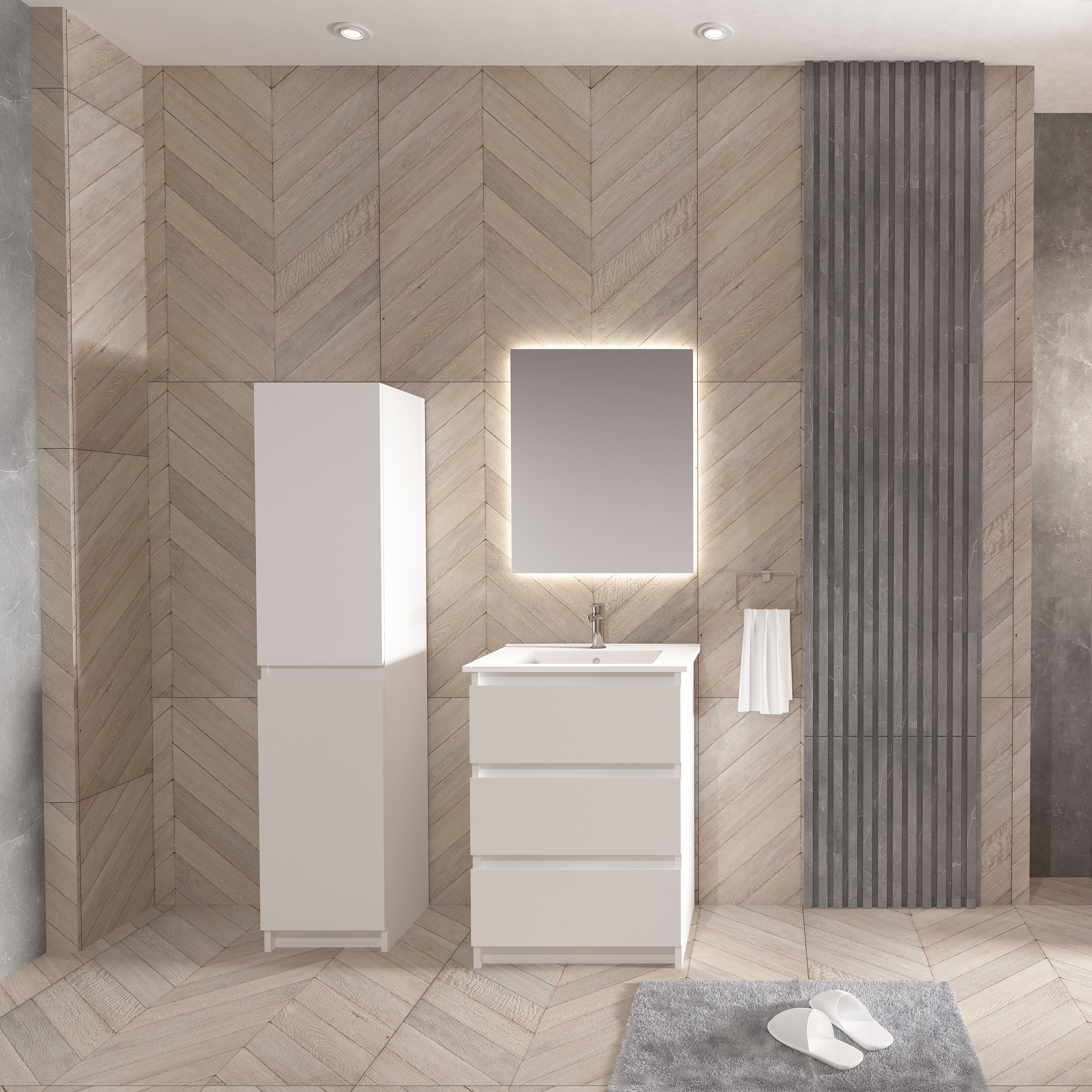 JUPITER MEUBLE SOUS-PLAN (60CM) - BLANC MAT