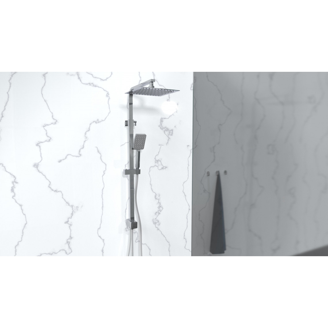 60615 SILVER RAIN Set douche de pluie, chromé