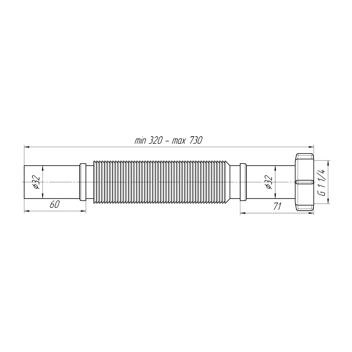 ALONI TUYAU DE RACCORDEMENT FLEXIBLE 5/4’’-Ø32CM