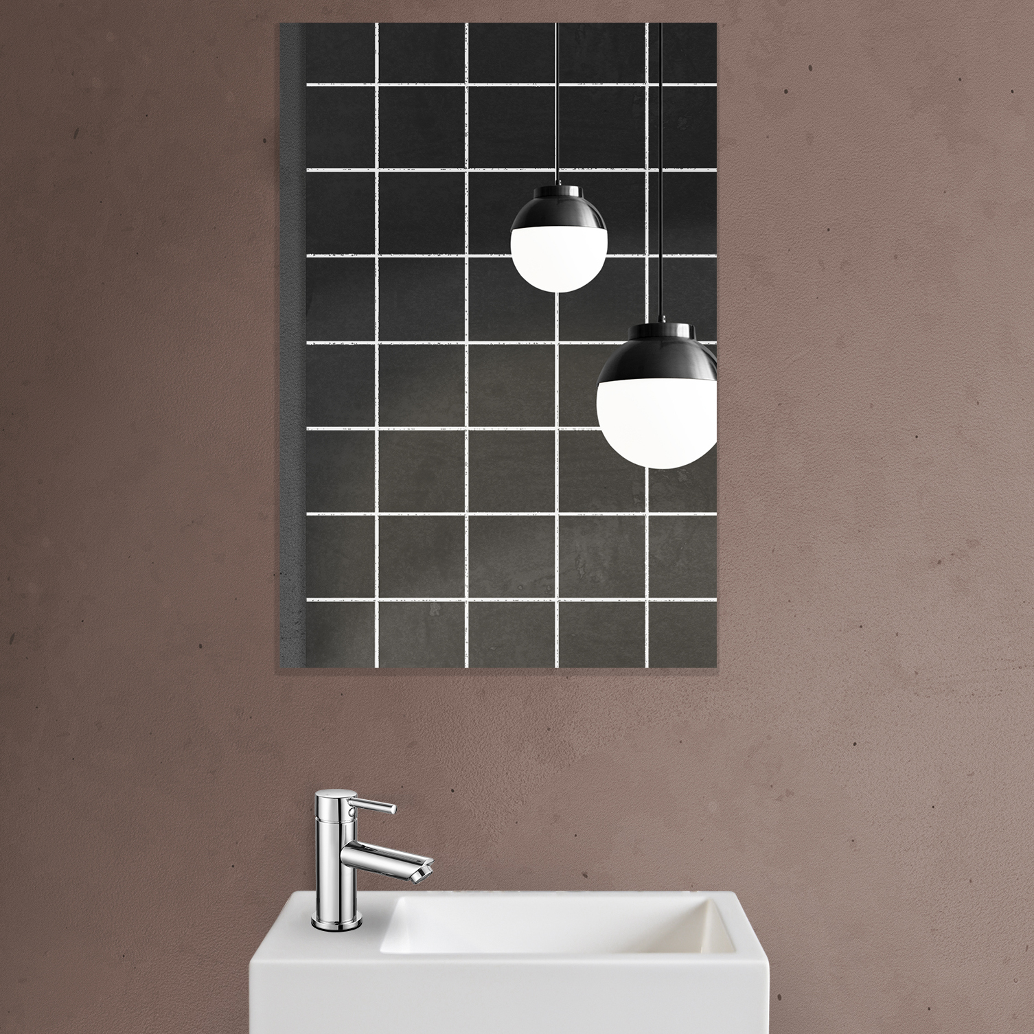 ALONI MKADO MIROIR DE TOILETTE - AVEC CADRE - 40X60X1,9 CM - MARBRE BLANC