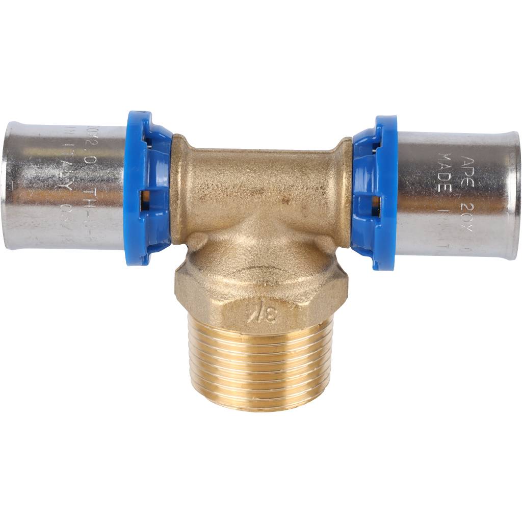 T 20MM-3/4"M-20MM ALUPEX