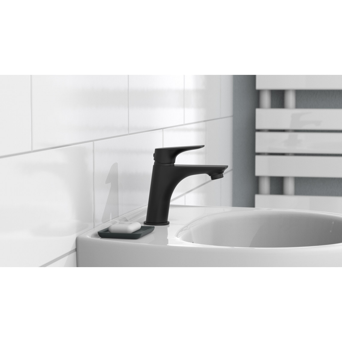 33216 BOSTON Mitigeur lavabo, noir mat