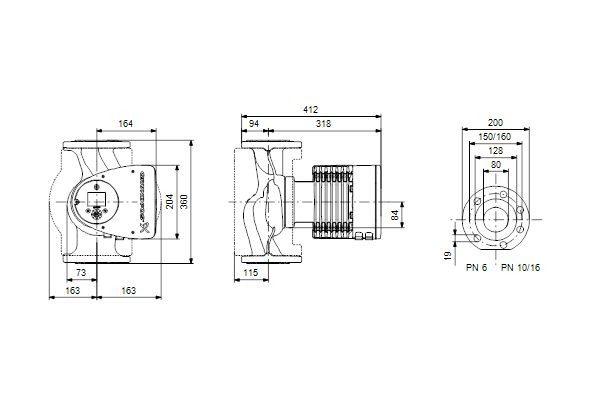 CIRCULATEUR CHAUFFAGE CENTRAL MAGNA3 80-100F GRUNDFOS L360 PN10