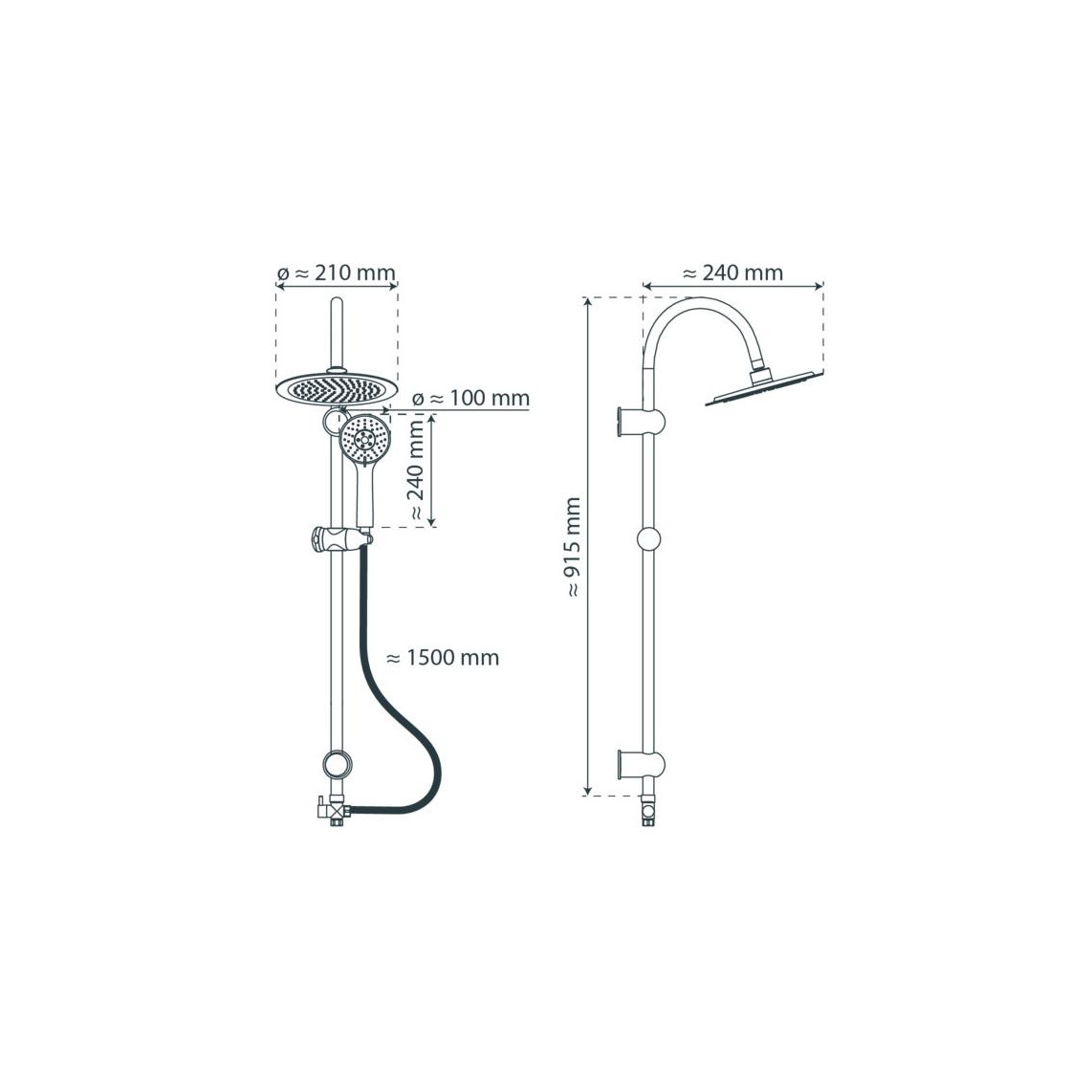 60050 JAMAICA FRESH Set douche de pluie, chromé
