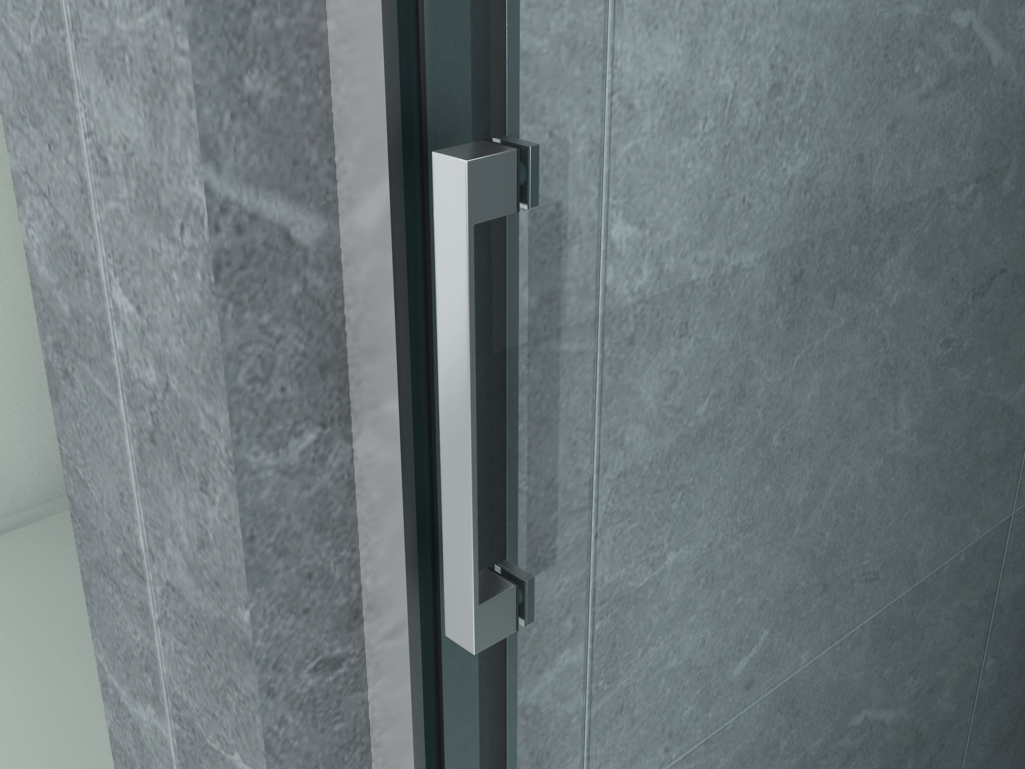 ALONI PORTE COULISSANTE POUR NICHE – 3 PARTIES - 800X2000MM - CHROME-VERRE CLAIR