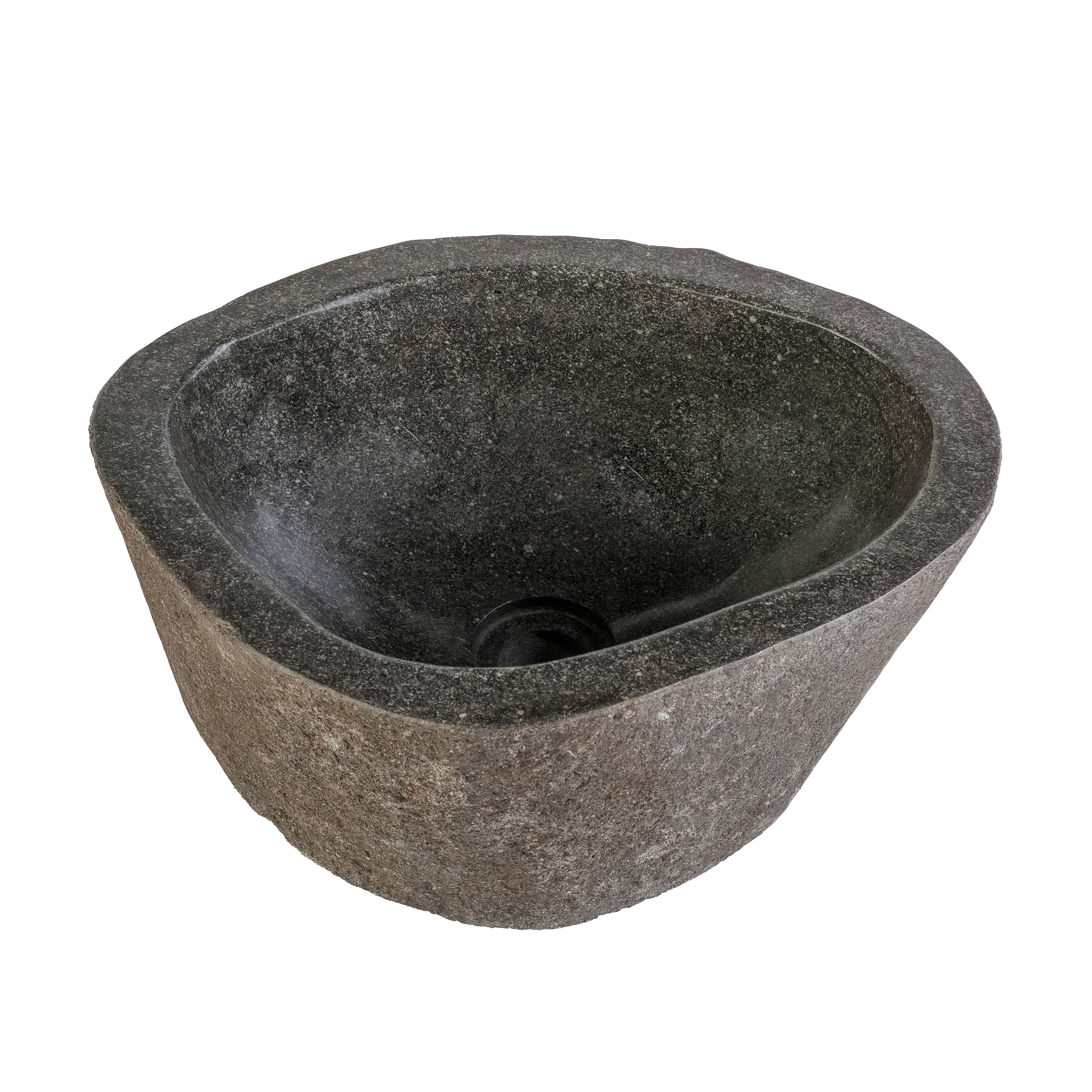 VASQUE EN PIERRE DE RIVIÈRE NATURELLE - GRIS 30-35X15X3CM