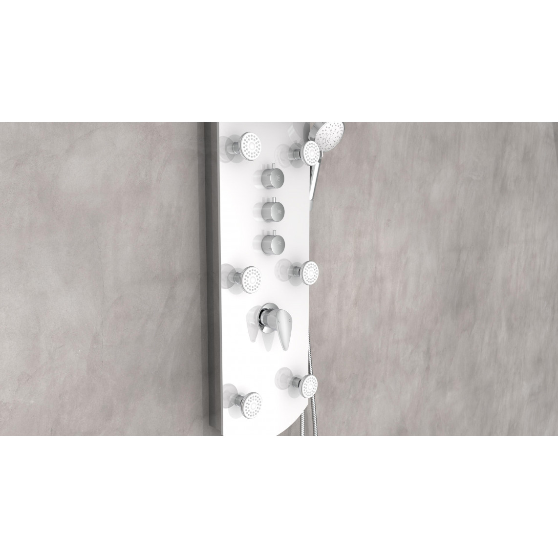 ORSP-YMSBW KARIBIK Panneau de douche, blanc