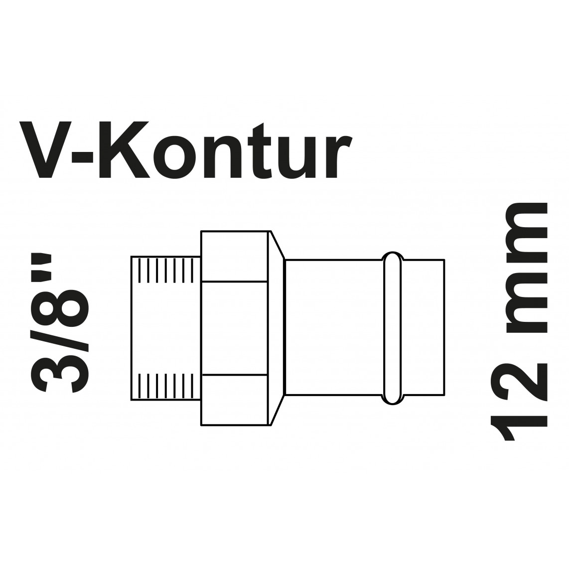 988623954 BR manchon de transition, vierge, 12 mm x 3/8" F, 1 manchon, (P4270g)