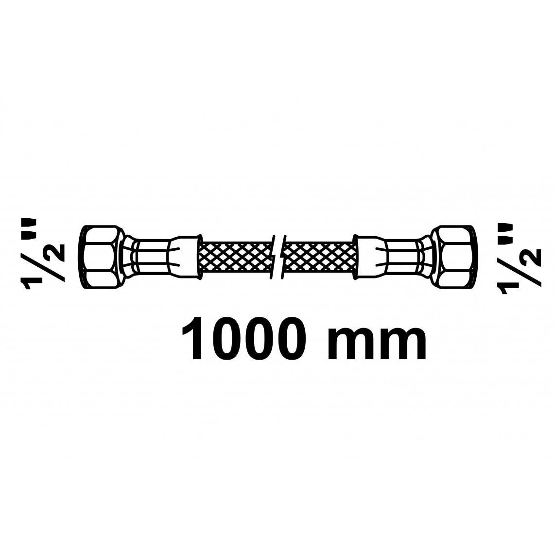 98628525 Tuyau de raccordement flexible 1000 mm, 1/2" F x 1/2" F