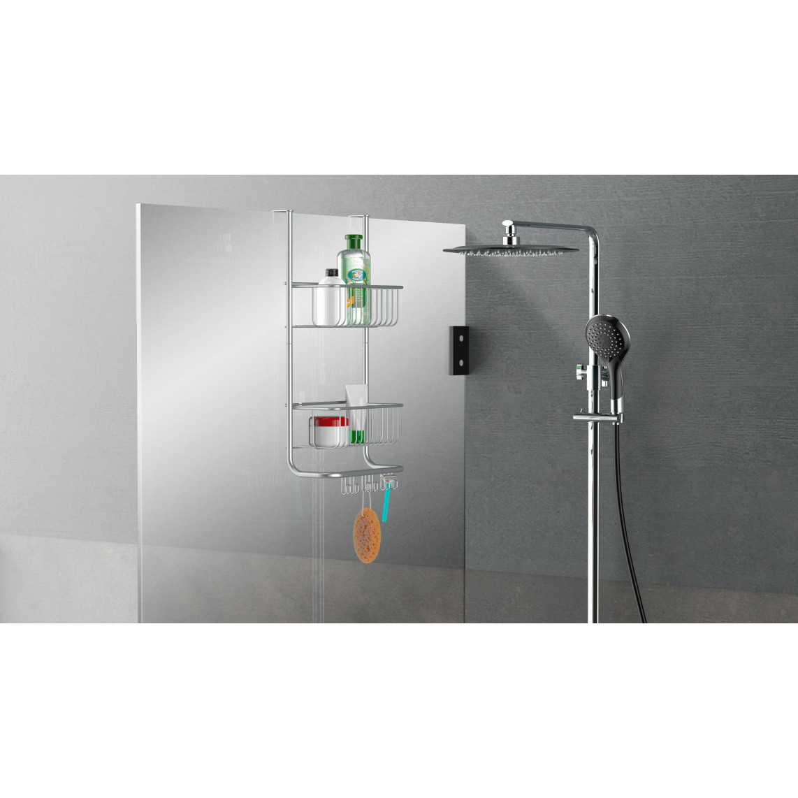 BA0910 Étagère suspendue, argent mat
