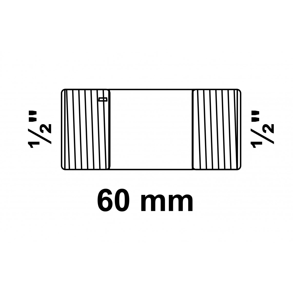 989821155 FM mamelon double, galvanisé, 1/2" x 60 mm, (23)