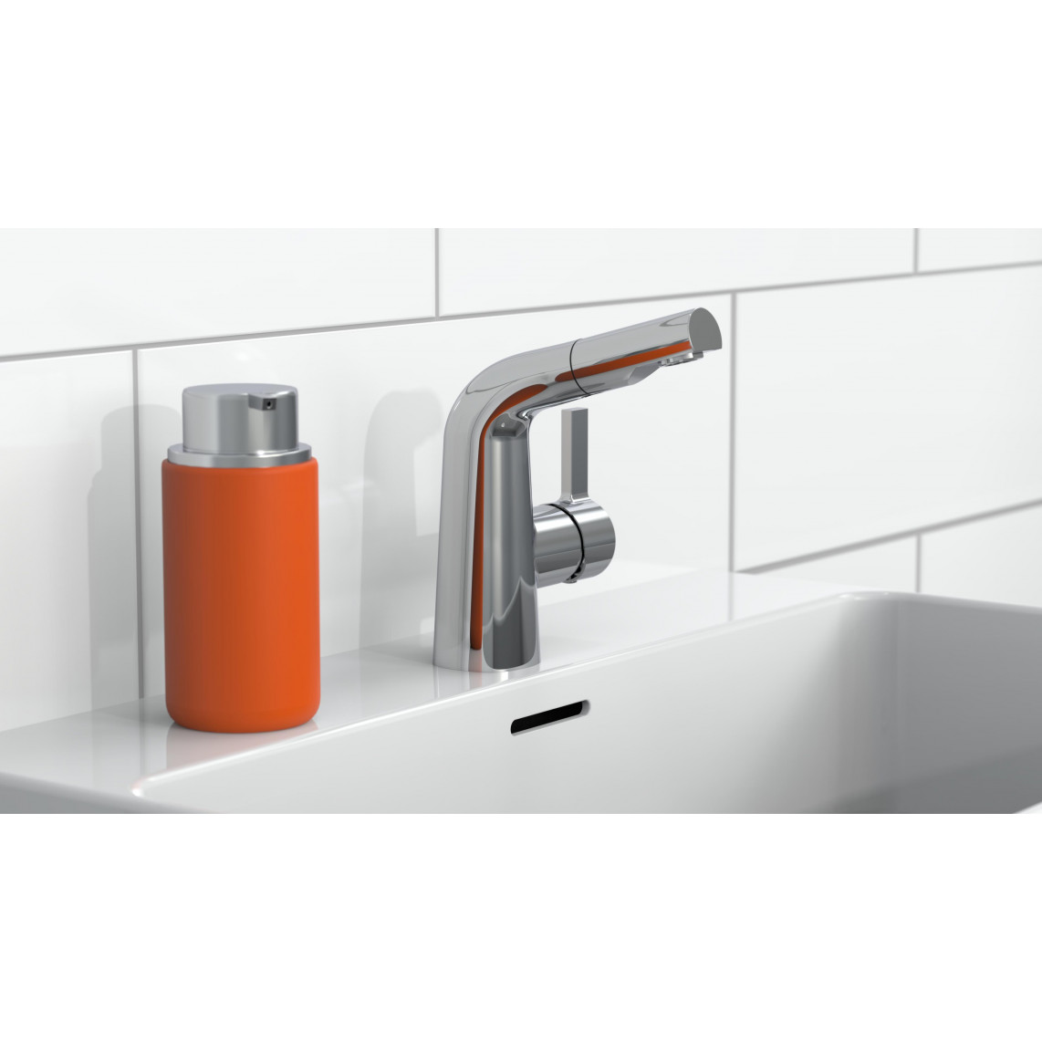 NI075COCR COOL Mitigeur lavabo, chromé, avec douchette à cheveux extractible
