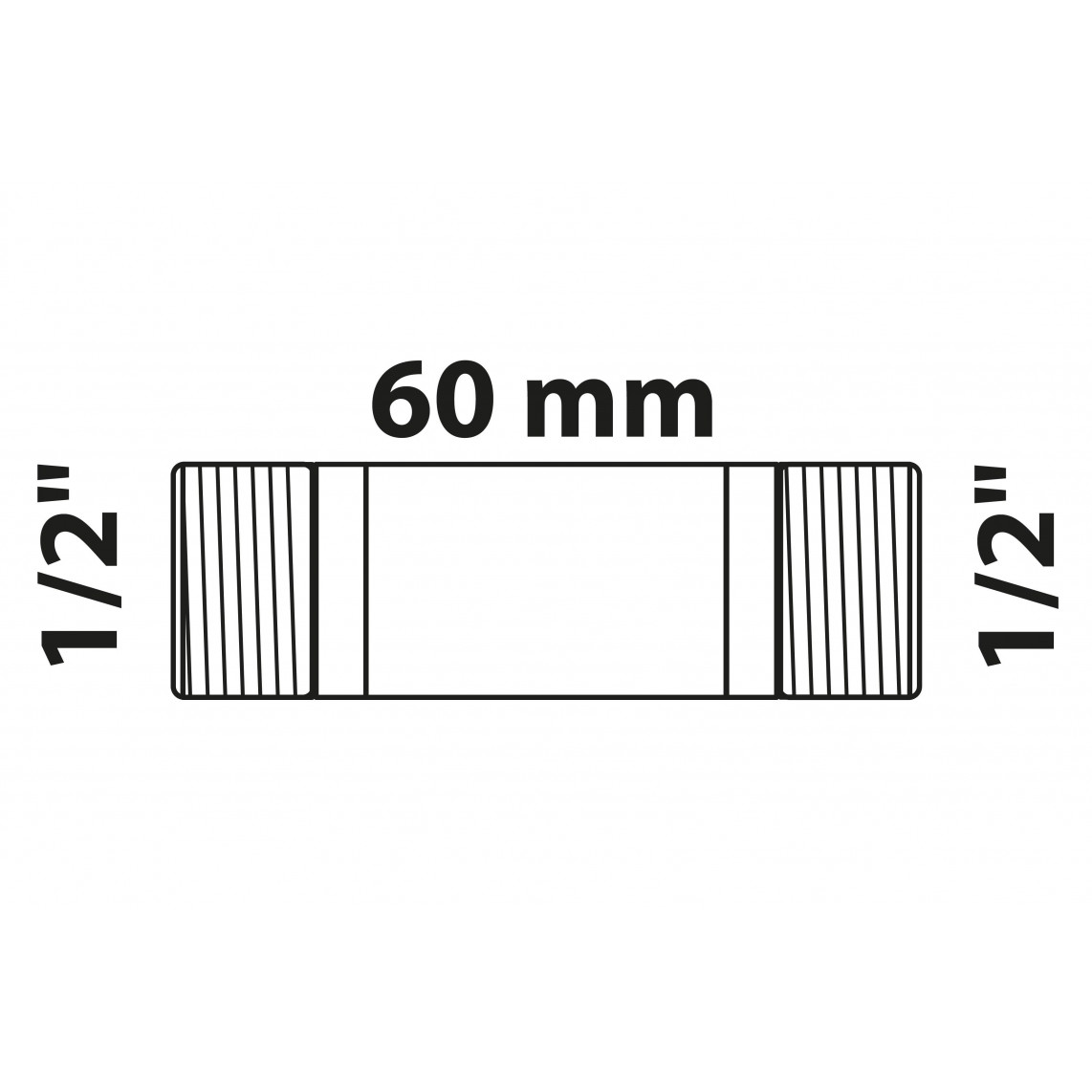 988961113 BR mamelon double, vierge, 1/2" x 60 mm, (3530)