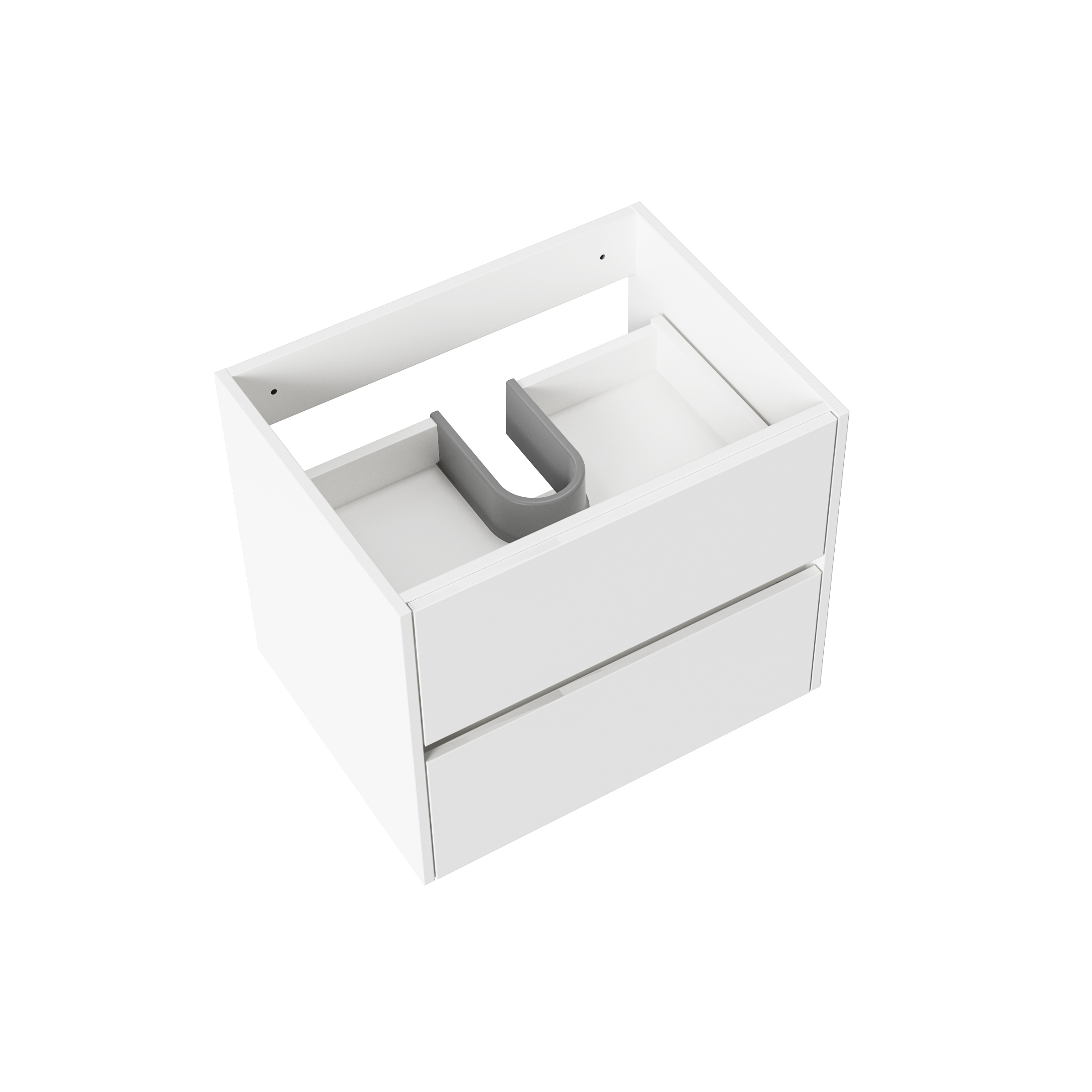 ALONI HAYAT MEUBLE SOUS-VASQUE - 2 TIROIRS - SANS POIGNEE - SOFT CLOSE – 59,5X50X45 CM - BLANC BRILLANT