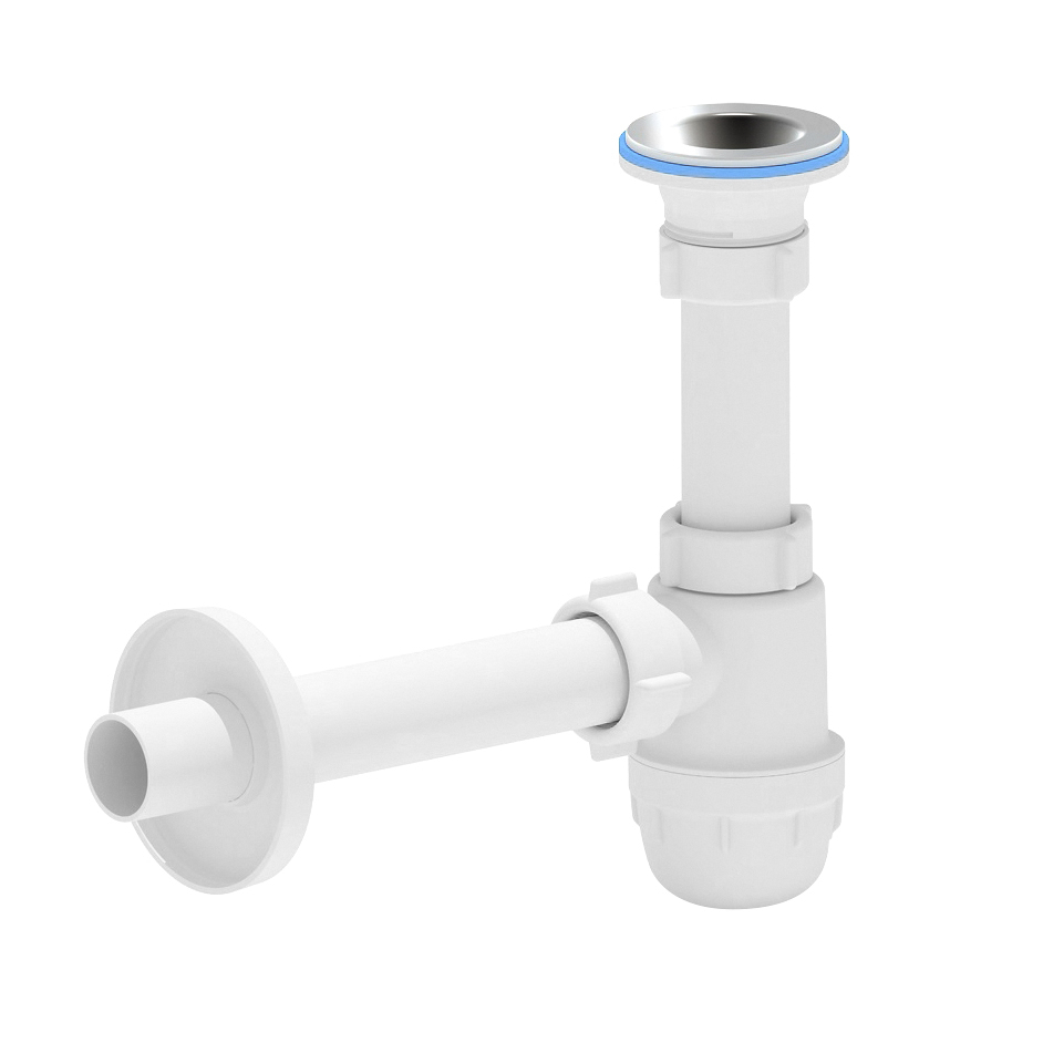 ALONI SIPHON BOUTEILLE POUR LAVABO AVEC CREPINE Ø32MM BLANC