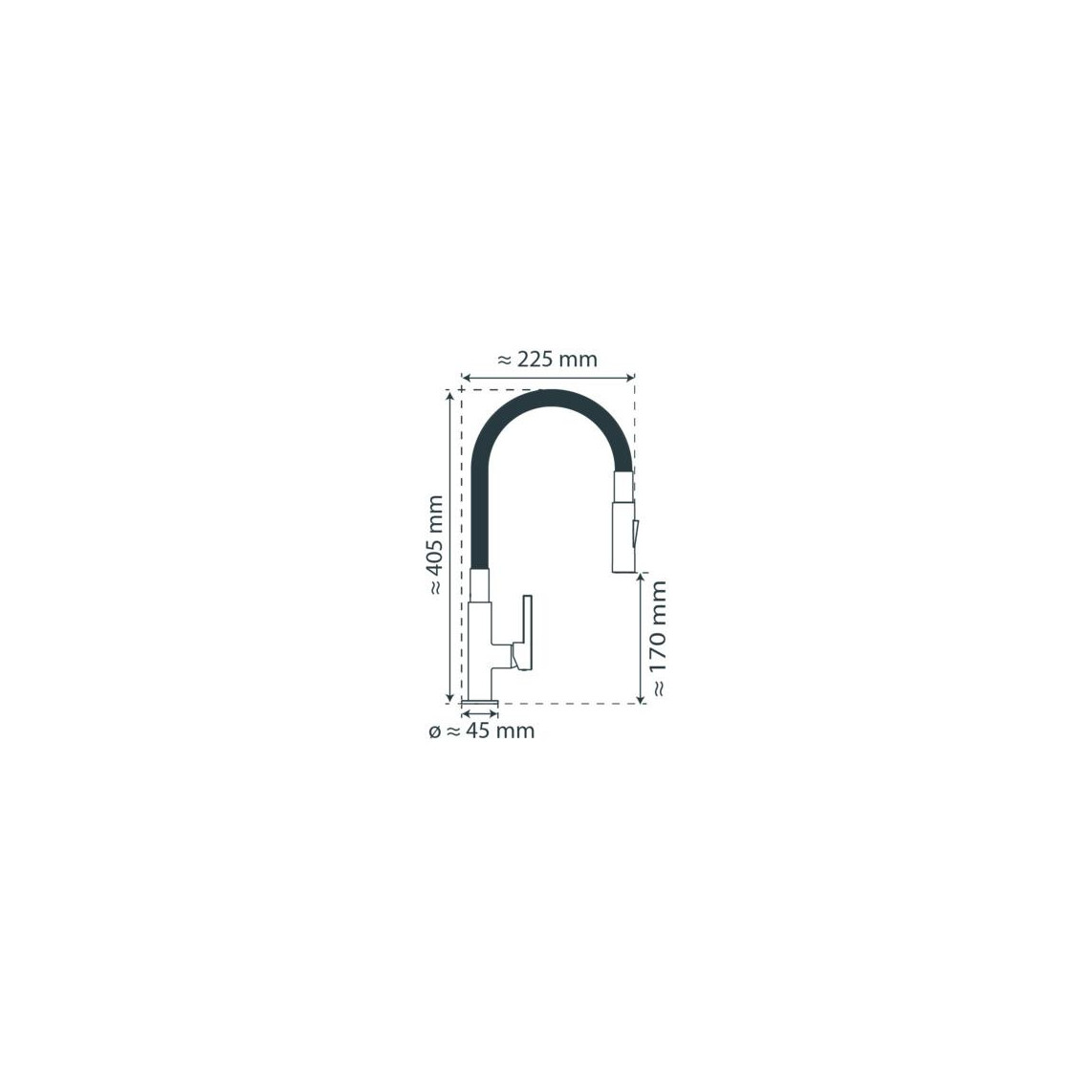 79586 GLASGOW Mitigeur évier, noir mat, avec flexible soft-touch