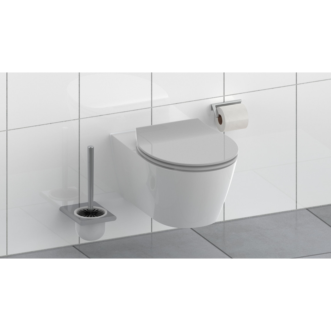 82702 abattant WC en Duroplast SLIM GREY, avec frein de chute et déclipsable
