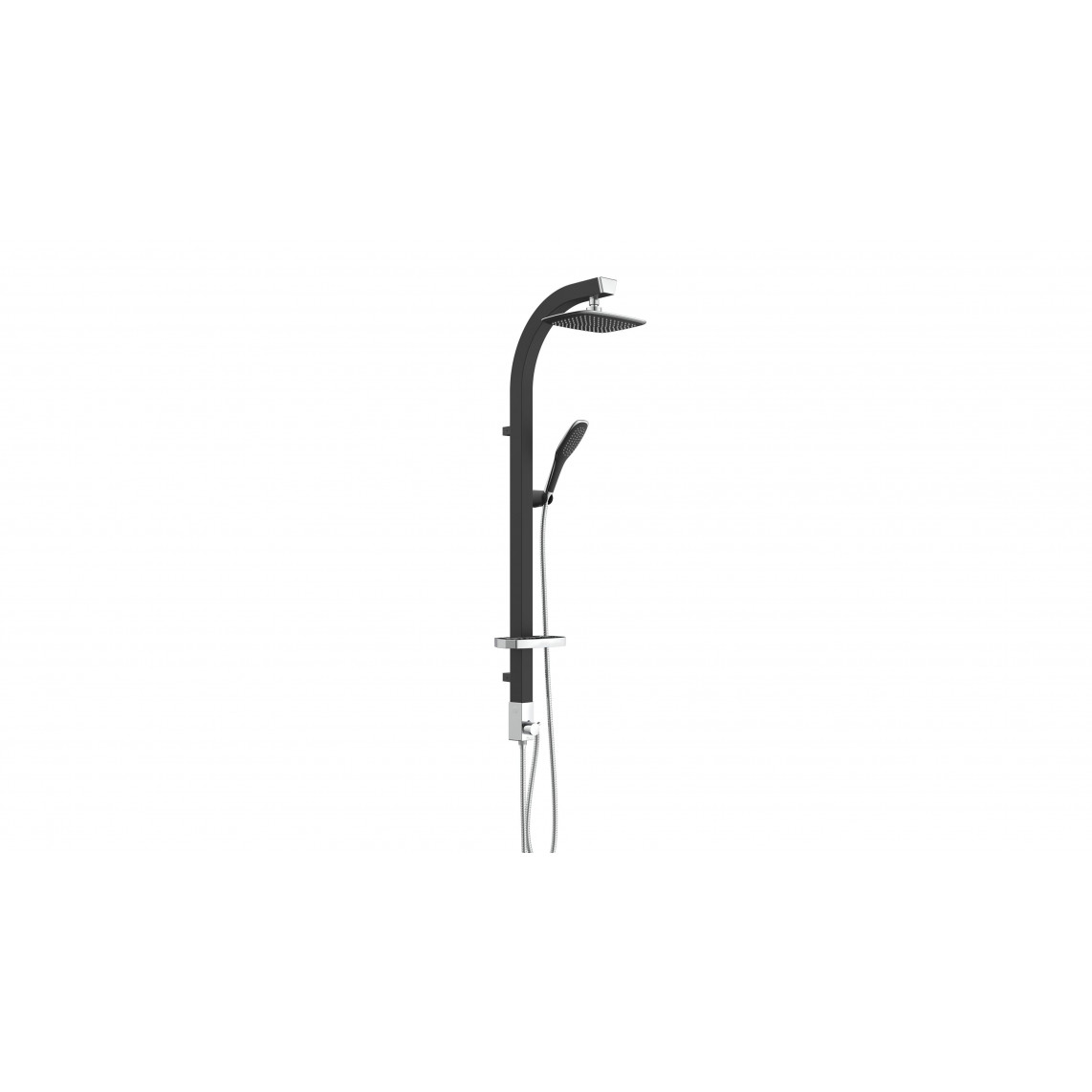 60060 MADAGASKAR Set douche de pluie, noir mat/ chromé