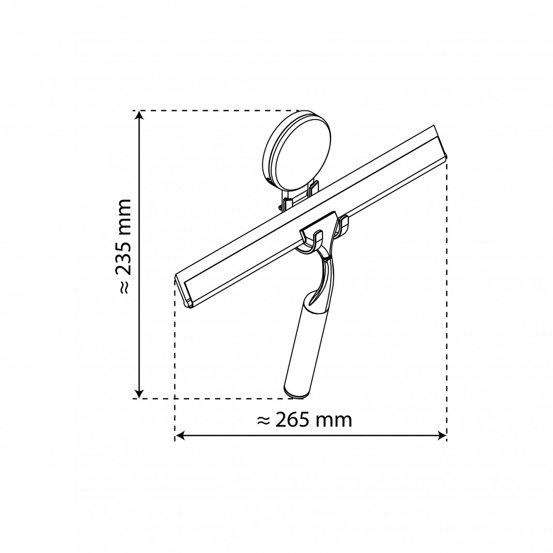 BA0206 Raclette de douche, chromé, à coller ou vis