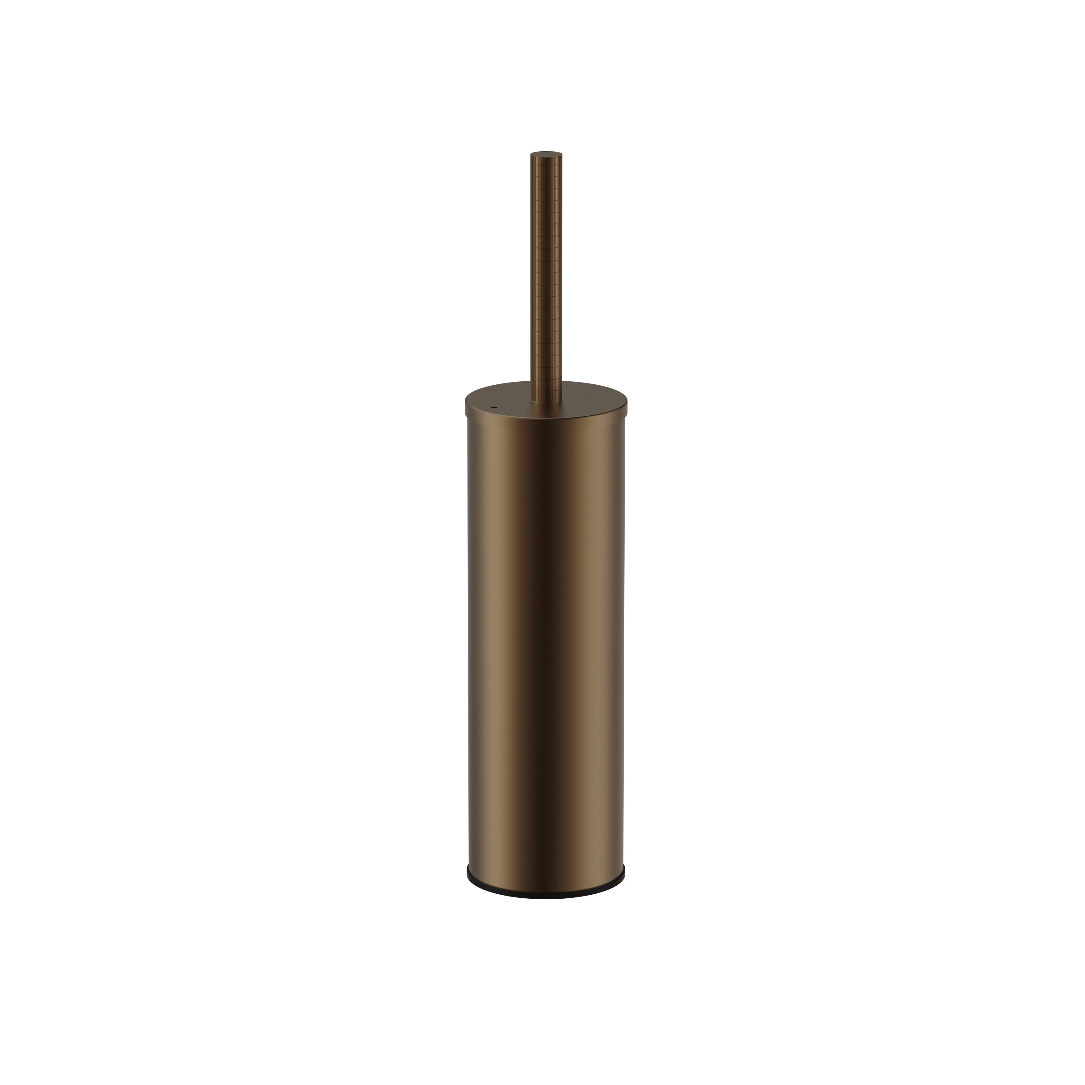 STRIA BROSSE WC AVEC SUPPORT – MANCHE AVEC STRUCTURE STRIÉE RAFFINÉE – SUSPENDUE OU À POSER – AVEC RÉCIPIENT INTÉRIEUR EN PLASTIQUE – BRUN BRONZÉ (PVD)