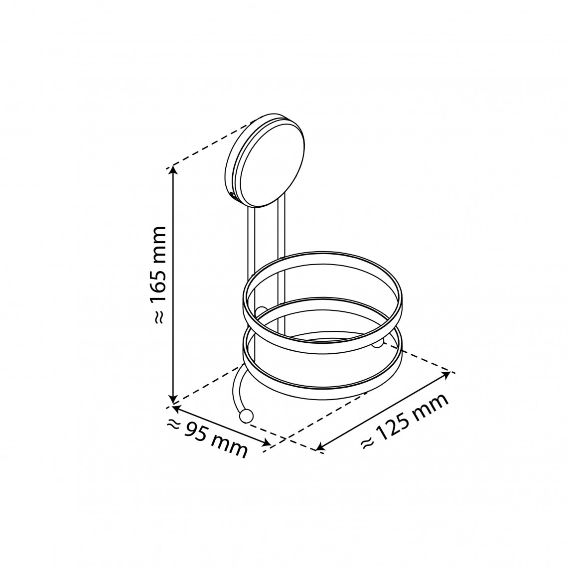 BA0201 porte sèche-cheveux, à coller ou vis