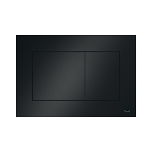 TECENOW PLAQUE DE DÉCLENCHEMENT WC -DOUBLE CHASSE - NOIR BRILLANT