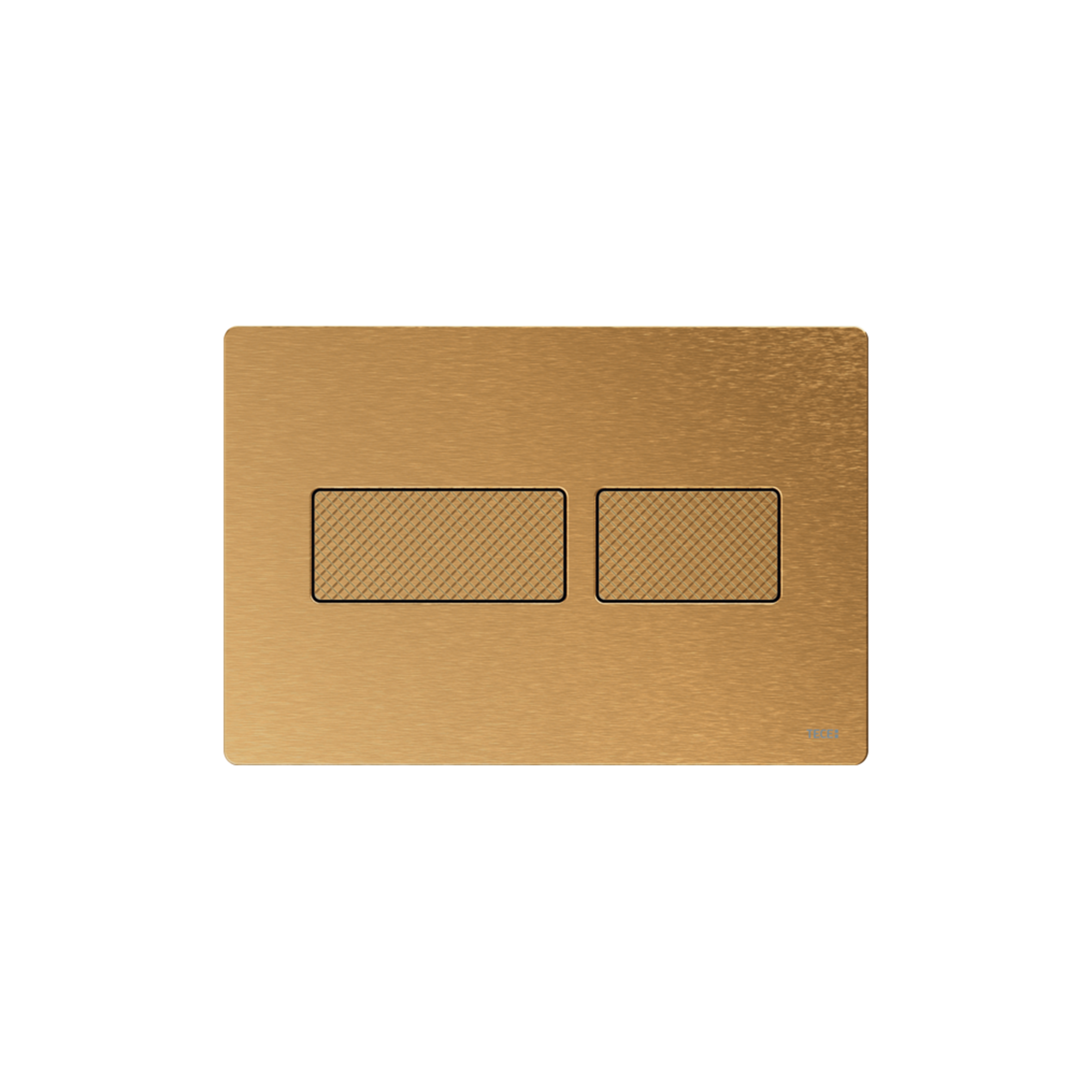 PLAQUE DE DÉCLENCHEMENT WC TECESOLID, DOUBLE TOUCHES, LAITON BROSSÉ AVEC STRUCTURE EN DIAMANT