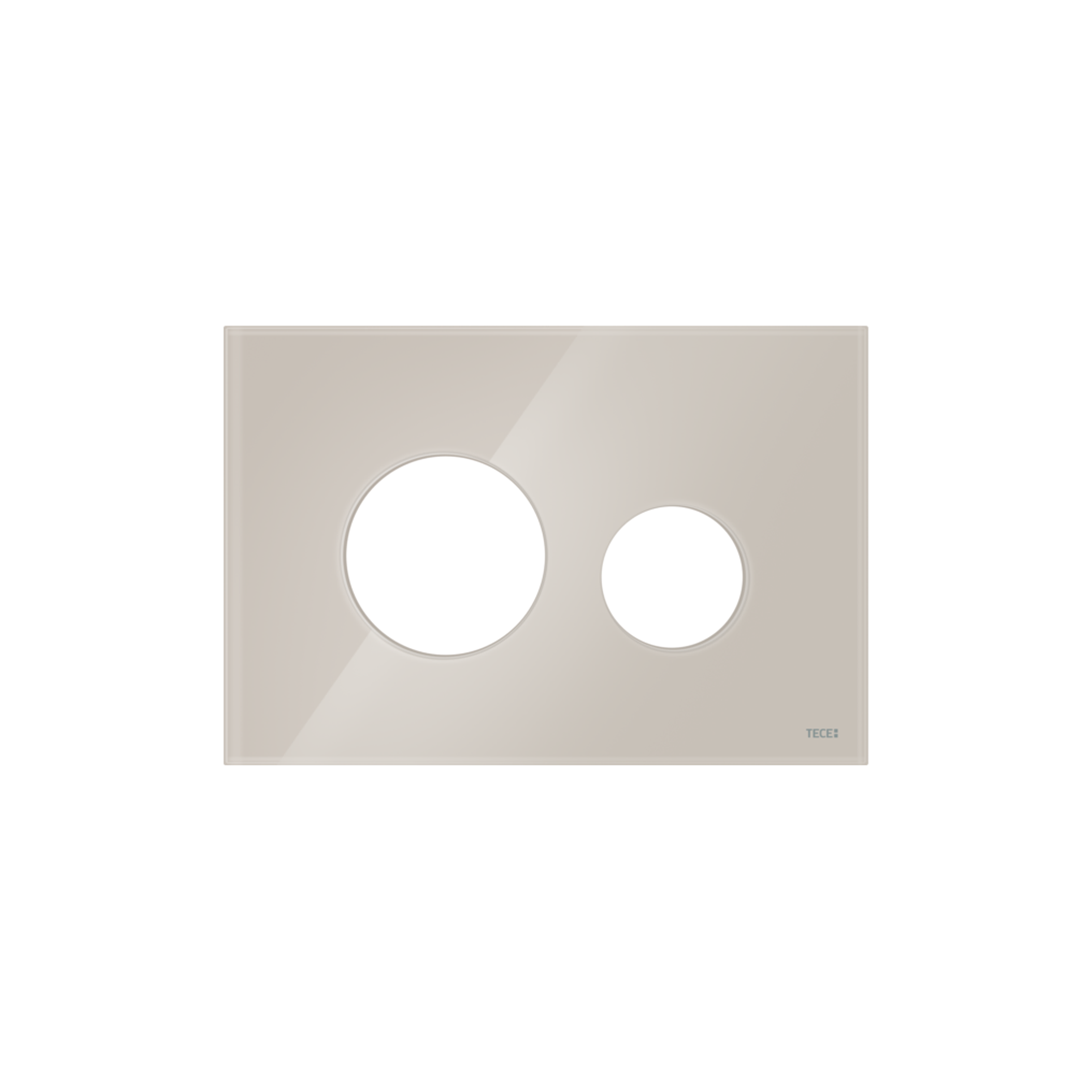 FAÇADE TECELOOP POUR PLAQUE DE DÉCLENCHEMENT WC, VERRE BEIGE CLAIR