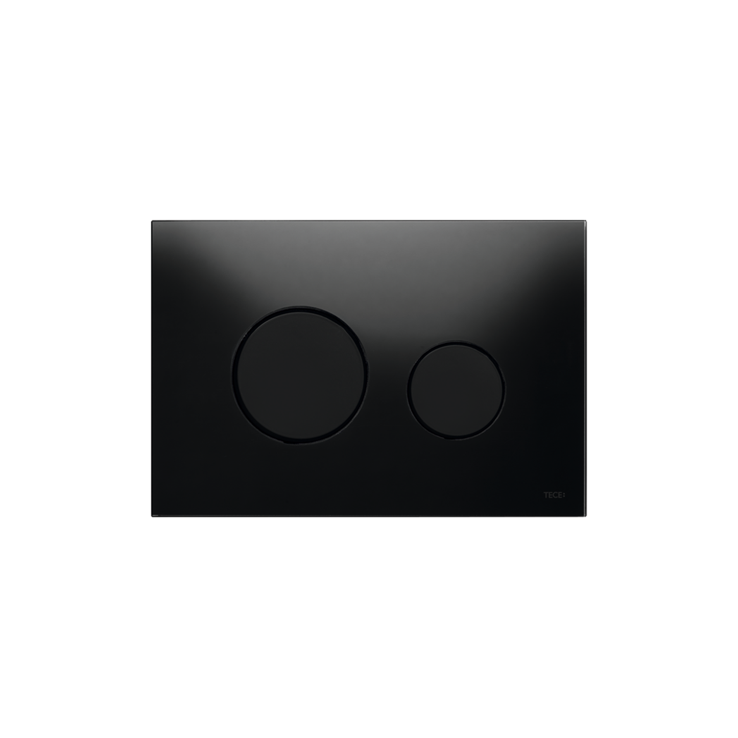 PLAQUE DE DÉCLENCHEMENT WC TECELOOP, DOUBLE TOUCHES, VERRE NOIR, TOUCHES NOIRES