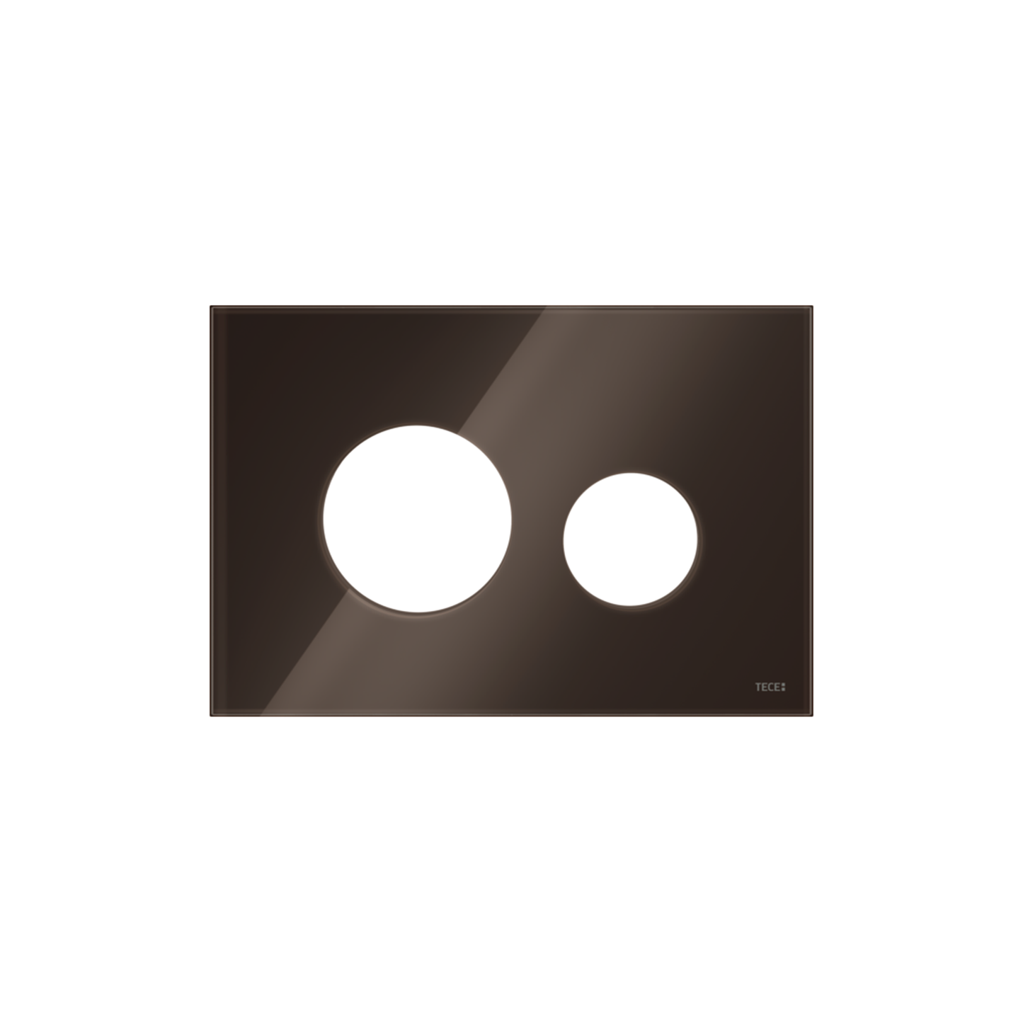 FAÇADE TECELOOP POUR PLAQUE DE DÉCLENCHEMENT WC, VERRE MARRON CAFÉ