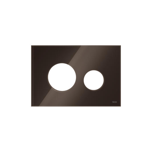 FAÇADE TECELOOP POUR PLAQUE DE DÉCLENCHEMENT WC, VERRE MARRON CAFÉ