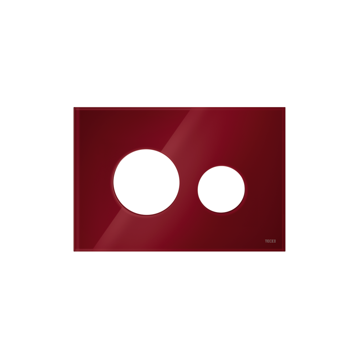 FAÇADE TECELOOP POUR PLAQUE DE DÉCLENCHEMENT WC, VERRE ROUGE RUBIS