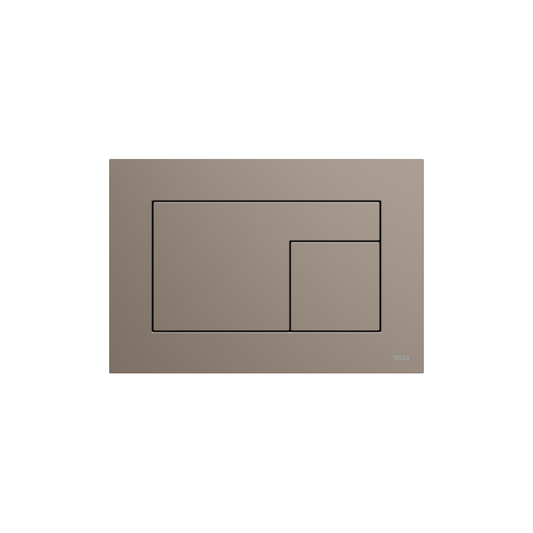 PLAQUE DE DÉCLENCHEMENT WC TECEVELVET, DOUBLE TOUCHES, BEIGE-MARRON