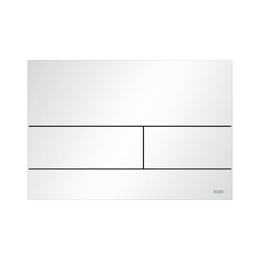 TECESQUARE II MÉTAL PLAQUE DE DÉCLENCHEMENT WC -DOUBLE CHASSE - BLANC MAT