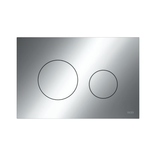 TECELOOP PLAQUE DE DÉCLENCHEMENT WC -DOUBLE CHASSE - SYNTHÉTIQUE - CHROME BRILLANT