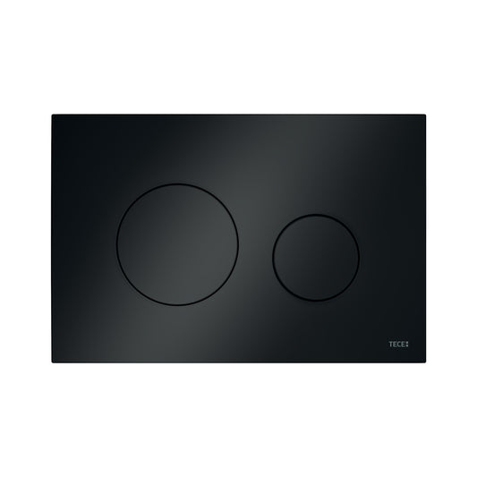TECELOOP PLAQUE DE DÉCLENCHEMENT WC -DOUBLE CHASSE - SYNTHÉTIQUE - NOIR BRILLANT