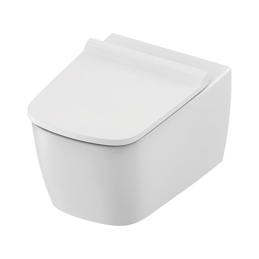 TECENEO TOILET SUSPENDU AVEC BIDET - AVEC MITIGEUR DE BIDET - EAU FROIDE - AVEC ABATTANT DESIGN SLIM - 54 CM - BLANC BRILLANT