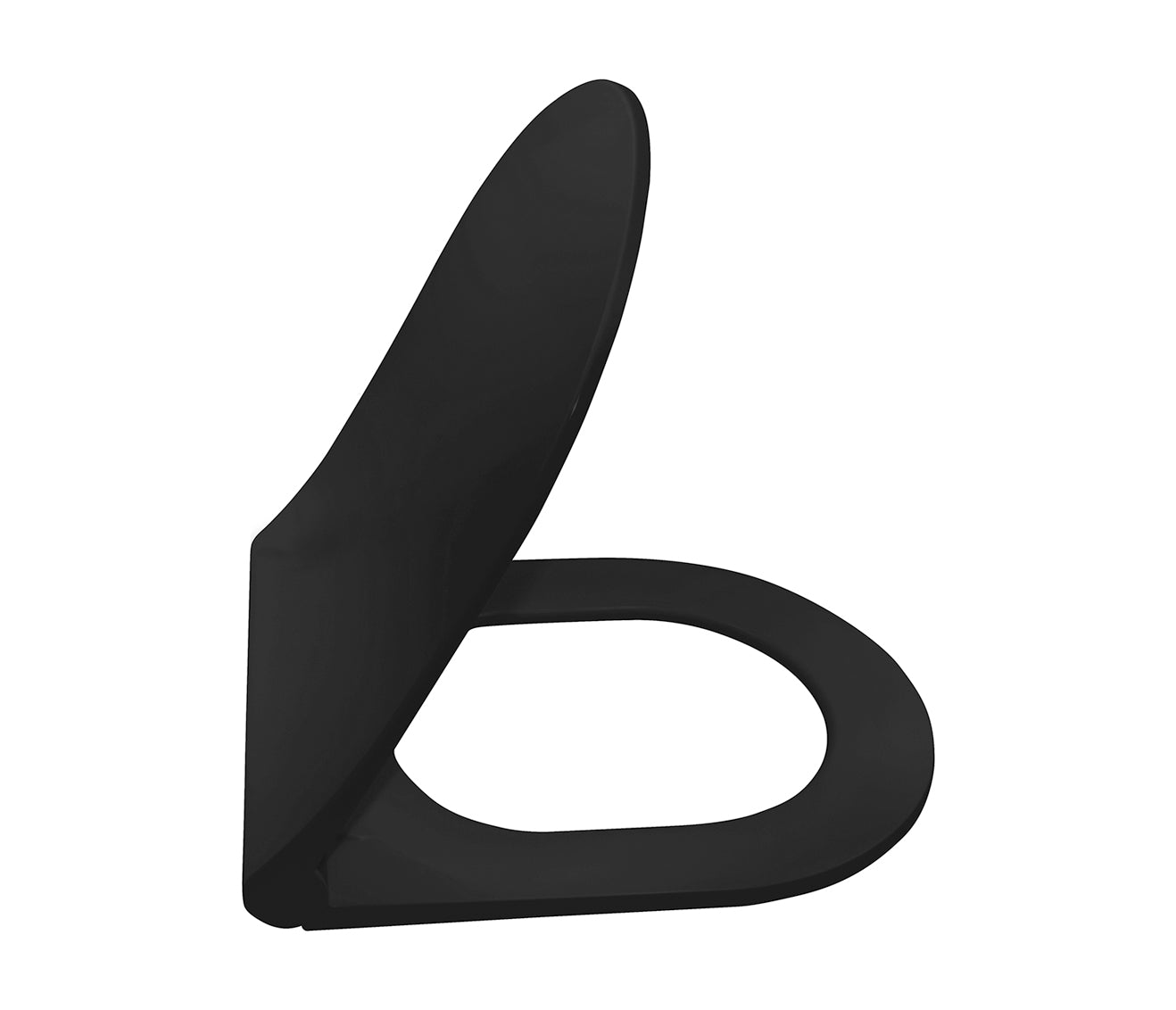 ALONI DUROPLAST SIÈGE DE TOILETTE FLAT, QUICK RELEASE, CHARNIÈRES INOX, SOFT-CLOSE NOIR MAT