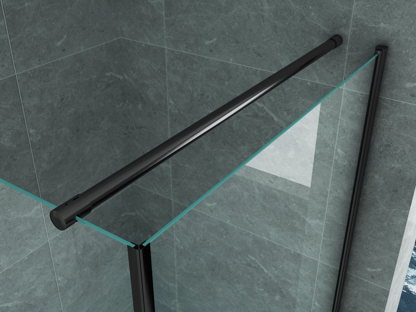 ALONI CABINE DE DOUCHE AVEC PORTE BATTANTE ET PAROI LATÉRALE – TRAITEMENT ANTI-CALCAIRE – RÉVERSIBLE – VERRE DE SÉCURITÉ 6?MM – 80X80X190?CM – NOIR?MAT – VERRE CLAIR