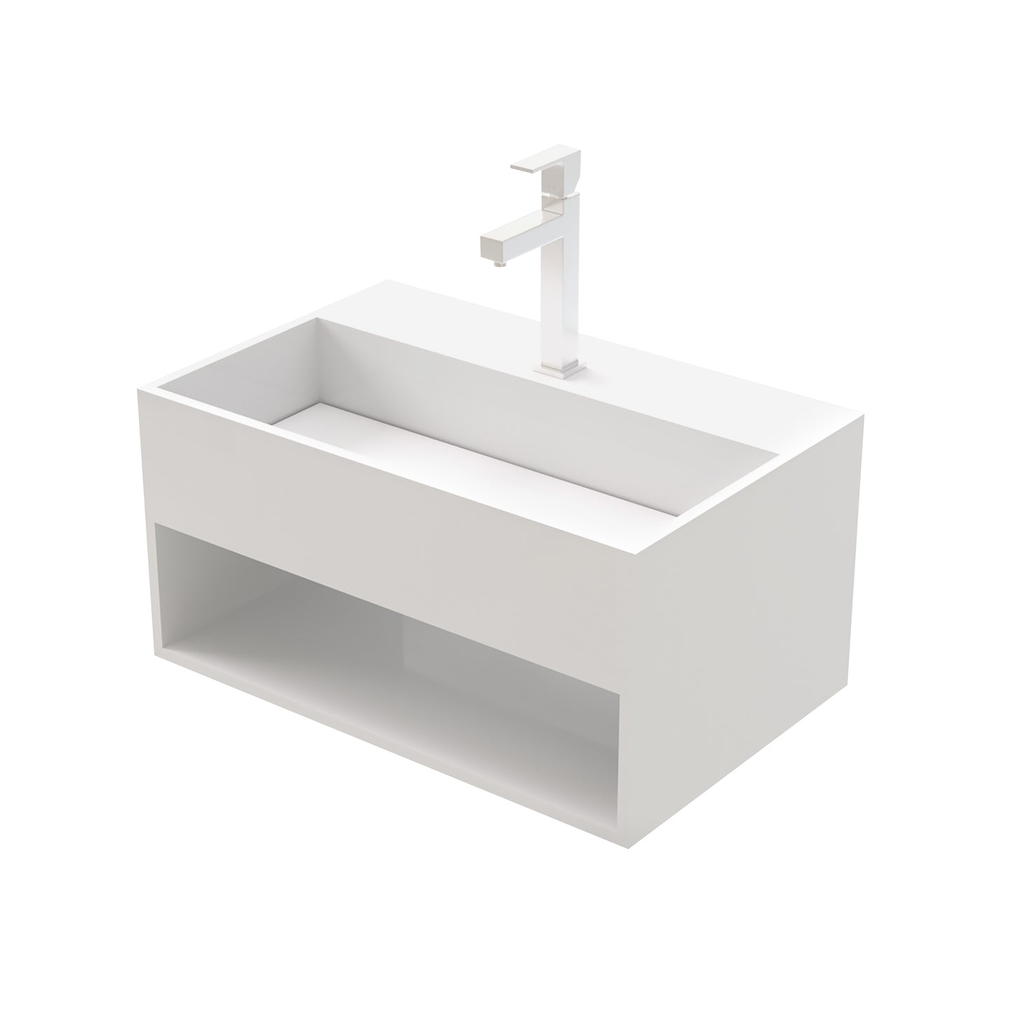 SOLID SURFACE VASQUE CANIVEAU (50X32,4X25CM) - BLANC MAT