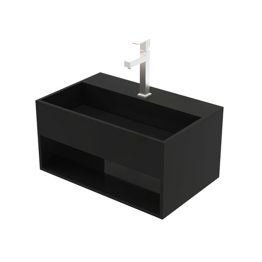 SOLID SURFACE VASQUE CANIVEAU (50X32,4X25CM) - NOIR MAT