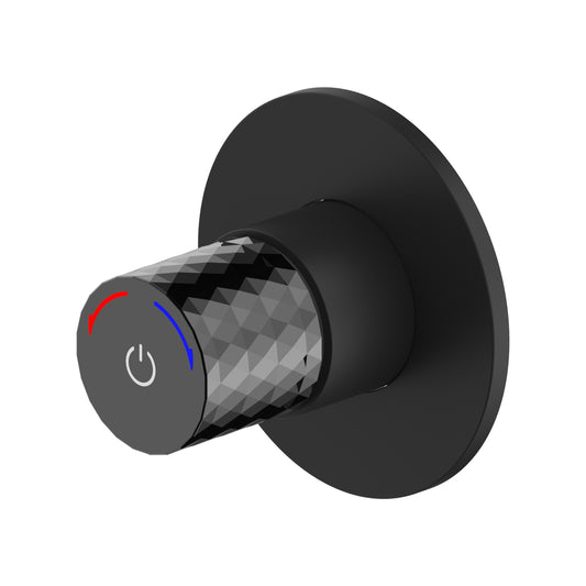 ALONI FLOW MITIGEUR DOUCHE ET BIDET - BOUTON POUSSOIR – EAU CHAUDE ET FROIDE – ENCASTRÉ – NOIR MAT